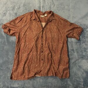 L.L. Bean Red Geometric Men's Shirt